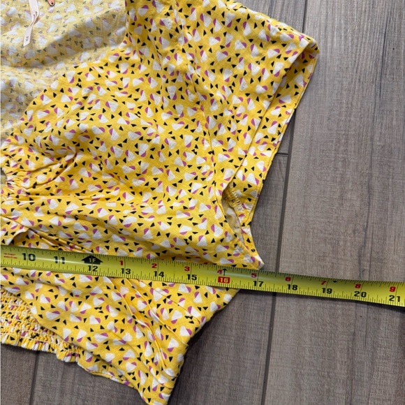 Free People Womens Havana Honey Crop Top floral Blouse shirt Yellow medium - Picture 4 of 5